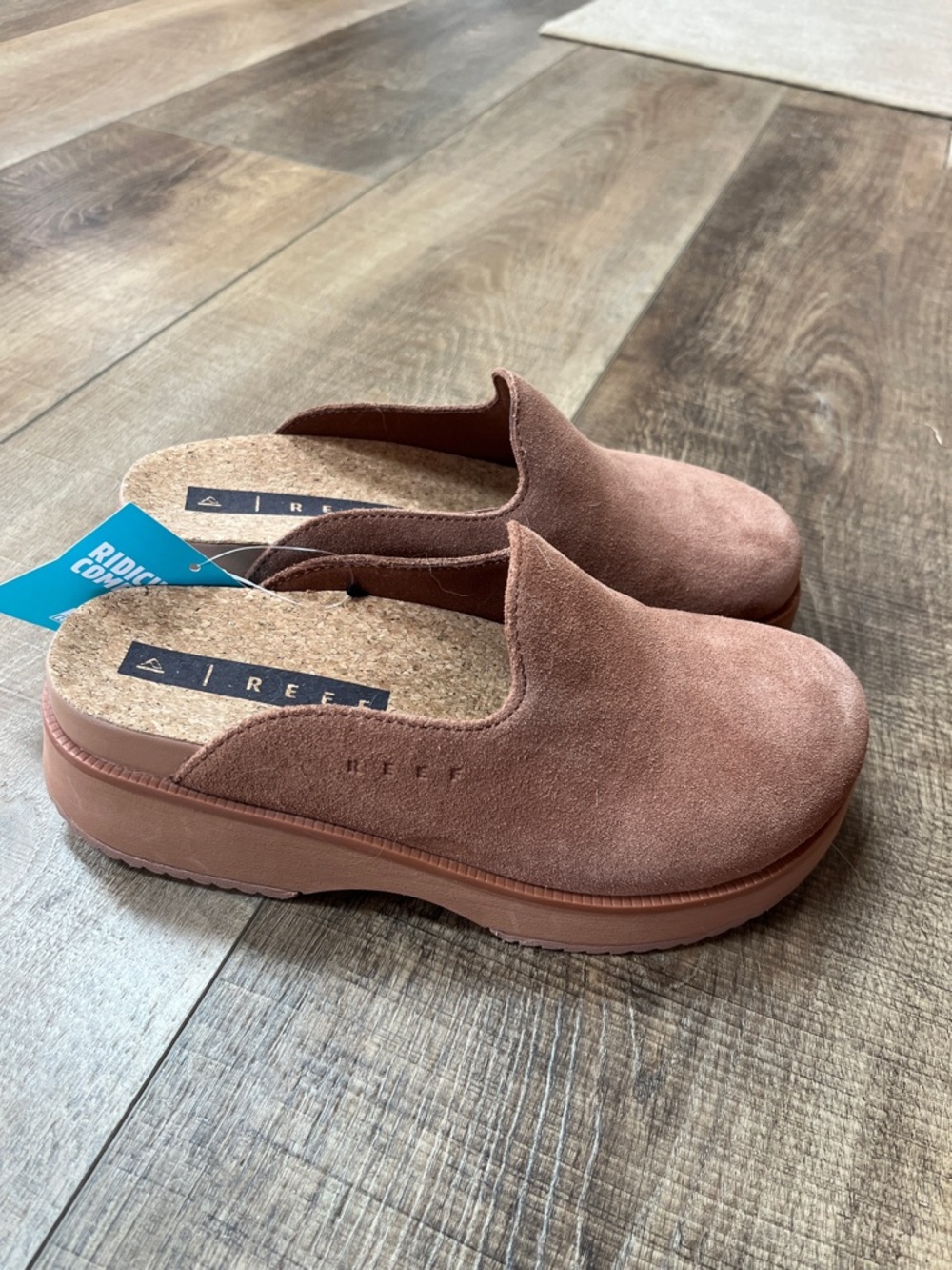 Reef Walnut Suede Slip-On Platform Mule